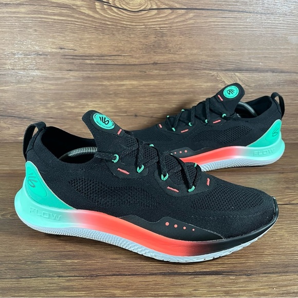 Under Armour Curry Flow Go Low ‘Viral Blue’ Knit Sneakers Shoes Men’s Size 12.5 - Picture 11 of 11